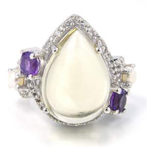 Серебряное кольцо 925 пр 9,5 гр. с лимонным топазом, белым жемчугом Камока острове Таити, аметистами 12,79 к Серебряное кольцо 925 пр 9,5 гр. с лимонным топазом, белым жемчугом Камока острове Таити, аметистами 12,79 к