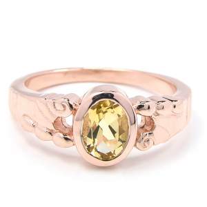 Срібна каблучка 925 проби в позолоті 750 проби 3,53 гр. з цитрином зі США 0,69 карат