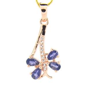 Срібна підвіска 925 проби в позолоті 750 проби 1,86 гр. з танзанійским іолітами та топазами зі США 1,01 карат