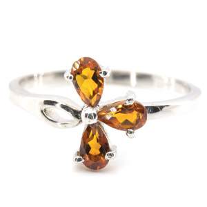 Срібна каблучка 925 проби 1,97 гр. з цитринами Мадейра з Мадагаскару 0,6 карат