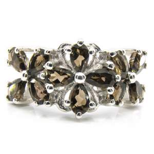 Срібна каблучка 925 проби 4,44 гр. з раухтопазами 1,8 карат