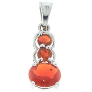 Серебряная подвеска 925 пробы 1,89 гр. с мексиканскими огненными опалами класса AAA 1,44 карат Серебряная подвеска 925 пробы 1,89 гр. с мексиканскими огненными опалами класса AAA 1,44 карат