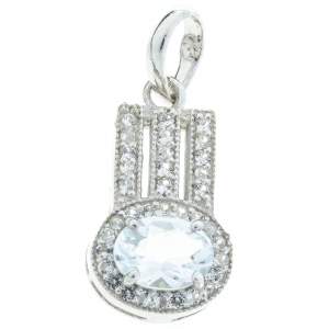 Серебряная подвеска 925 пробы 3,58 гр. с кеннийским аквамарином и топазами 0,94 карат Серебряная подвеска 925 пробы 3,58 гр. с кеннийским аквамарином и топазами 0,94 карат
