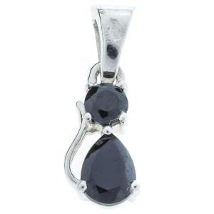 Срібна підвіска 925 проби 1,59 гр. з мадагаскарською чорною шпінеллю класу AAA 1,24 карат