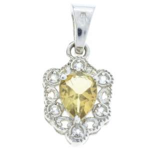 Срібна підвіска 925 проби 1,92 гр. з бразильським турмаліном та топазами1,07 карат