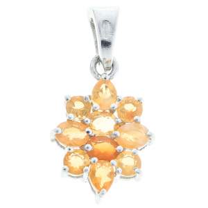 Срібна підвіска 925 проби 1,74 гр. з мексиканськими вогняними опалами класу AAA 1,15 карат