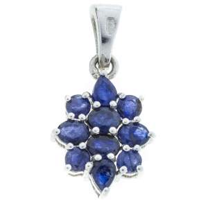 Срібна підвіска 925 проби 2,03 гр. з шрі-ланкійськими сапфірами класу AAA 2,1 карат