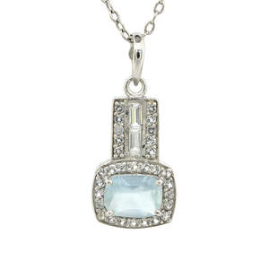Срібна підвіска 925 проби 3,16 гр. з кенійським аквамарином та топазами 1,54 карат