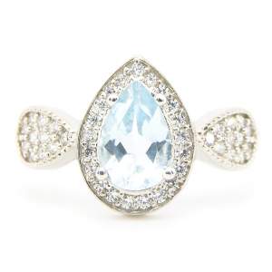 Серебряное кольцо 925 пробы 3,75 г с швейцарским топазом и цирконами 2,25 карат Серебряное кольцо 925 пробы 3,75 г с швейцарским топазом и цирконами 2,25 карат