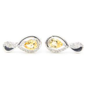 Серебряные серьги 925 пробы 4,55 гр. с цитринами из США и топазами 1,47 карат