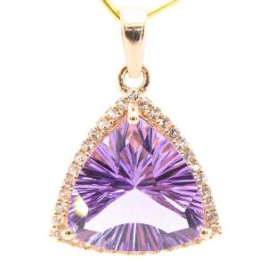 Серебряная подвеска 925 пробы 3,99 гр. с бразильским аметистом и топазами 7,18 карат Серебряная подвеска 925 пробы 3,99 гр. с бразильским аметистом и топазами 7,18 карат