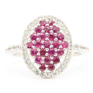 Серебряное кольцо 925 пробы 3,94 гр. с розовыми рубинами из Кении класса AAAA и топазами 1,87 карат с коллекции Серебряное кольцо 925 пробы 3,94 гр. с розовыми рубинами из Кении класса AAAA и топазами 1,87 карат с коллекции