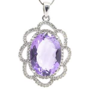 Срібна підвіска 925 проби 5,98 гр. з марокканським аметистом та топазами 12,09 карат з колекції 