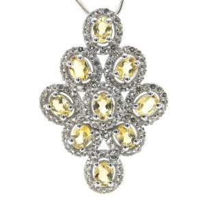 Срібна підвіска 925 проби 3,69 г з цитринами зі США та топазами 1,74 карат