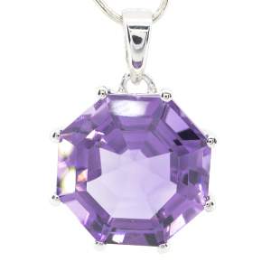 Срібна підвіска 925 проби 4,33 г з бразильським аметистом 10,28 карат
