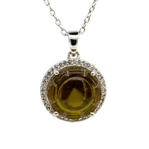 Срібна підвіска 925 проби 6,82 г з турецьким султанітом класу AAAA та топазами 18,82 карат з колекції 