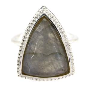 Серебряное кольцо 925 пробы 4,35 г с канадским лабрадоритом 5,14 карат