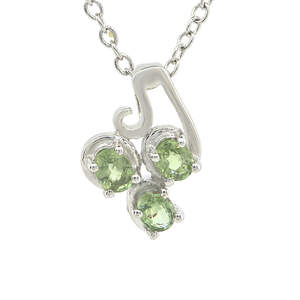 Серебряная подвеска 925 пробы 1,23 г с зеленым шри-ланкийским сапфиром класса АААА 0,75 карат