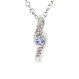 Серебряная подвеска 925 пробы 1,08 г с танзанитом класса АААА и белыми топазами с США 0,16 карат