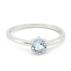 Серебряное кольцо 925 пробы 1,77 гр. с кенийским аквамарином 0,39 карат