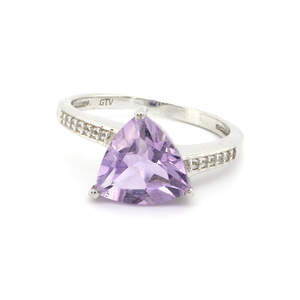 Серебряное кольцо 925 пробы 3,84 г с бразильским аметистом Rose de France и топазами из США 3,17 карат