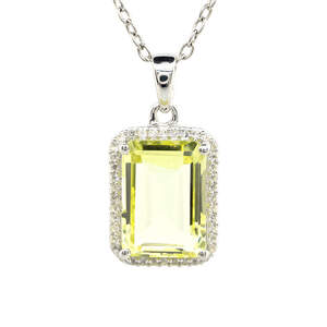 Серебряная подвеска 925 пробы 3,89 г с лимонным топазом и белыми топазами с США 6,39 карат