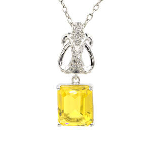 Серебряная подвеска 925 пробы 4,28 г с царитом и белыми топазами с США 7,42 карат