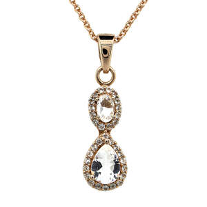 Серебряная подвеска 925 пробы в позолоте 750 пробы 1,7 гр. с австралийским петалит и топазами из США 1,05 карат