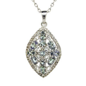 Серебряная подвеска 925 пробы 4,85 гр. с Танзанитами Маньяра класса AAAA и топазами из США 3,26 карат