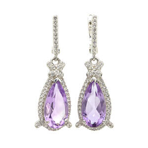 Серебряные серьги 925 пробы 9,08 гр. с марокканскими аметистами и топазами 8,67 карат