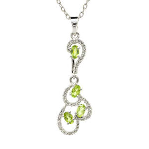 Срібна підвіска 925 проби 2,85 гр. з єгипетськими перидотами та топазами 0,97 карат