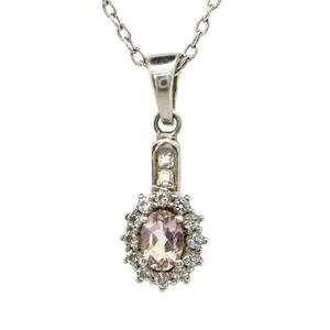 Срібна підвіска 925 проби 2,22 г з болівійським аметринoм, топазами та білими цирконами 1,32 карат