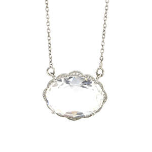 Подвеска с платиновым покрытием 850 пробы с белым кристаллом 22,75 карат