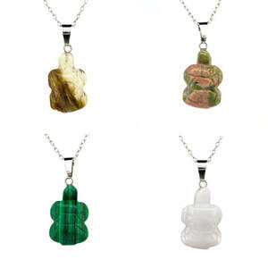 Комплект подвесок с минералами в покрытии родием Комплект подвесок с минералами в покрытии родием