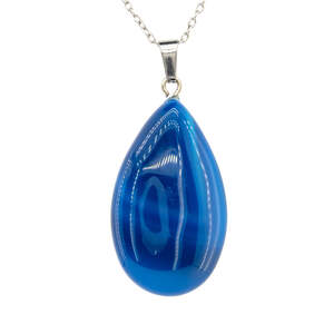 Підвіска 16,71 гр. з блакитним агатом 80 карат у покритті родієм
