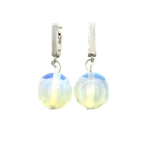 Сережки 9,18г місячний камінь 45,7 карат у покритті родієм