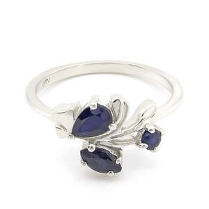 Срібна каблучка 925 проби 2,67 г з блакитним шрі-ланкійським сапфіром класу АААА 0,8 карат