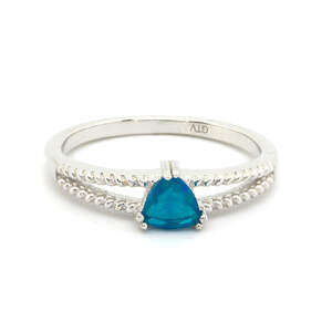 Срібна каблучка 925 проби 2,3 г з блакитним ефіопським опалом класу АААА 0,26 карат