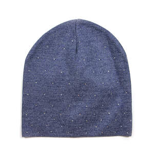 Женская шапка Gloss джинсового цвета с декором