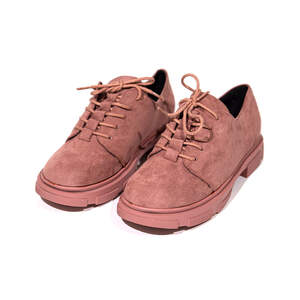 Женские туфли с эко-замши фрезовый цвета