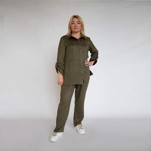 Костюм брюки та сорочка на гудзиках - колір хакі