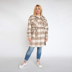 Сукня-сорочка в клітинку бежевого кольору Сукня-сорочка в клітинку бежевого кольору