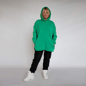 Спортивний костюм на флісі зелено-чорного кольору