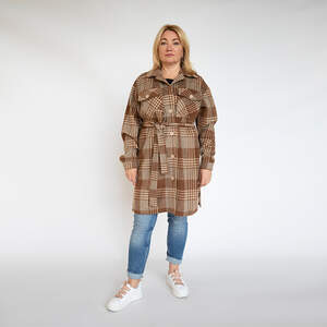 Сукня-сорочка в клітинку коричневого кольору Сукня-сорочка в клітинку коричневого кольору