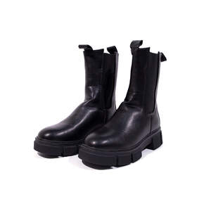 Жіночі чоботи з еко-шкіри чорного кольору