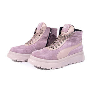 Жіночі черевики Carolina з натуральної замши лілово-бежевого кольору
