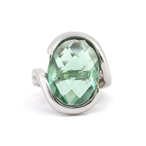 Срібна каблучка 925 проби 5.44 г з аквамариновим кварцом 12.52 карат