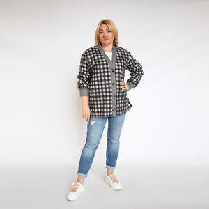 Кардіган в клітинку чорного кольору