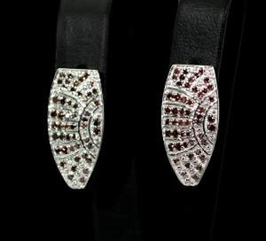 Серебряные серьги 925 пробы 5,13 г с красными австралийскими Діамантами 0,96 карат Серебряные серьги 925 пробы 5,13 г с красными австралийскими Діамантами 0,96 карат