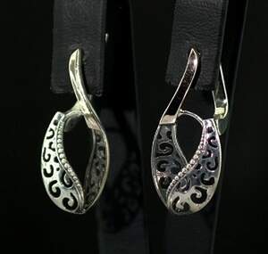 Срібні сережки 925 проби з золотом 375 проби 3,99 г